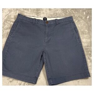 J.Crew Mens Chino Shorts 34 Blue 9"‎ Inseam Stretch Preppy Casual Flat Front